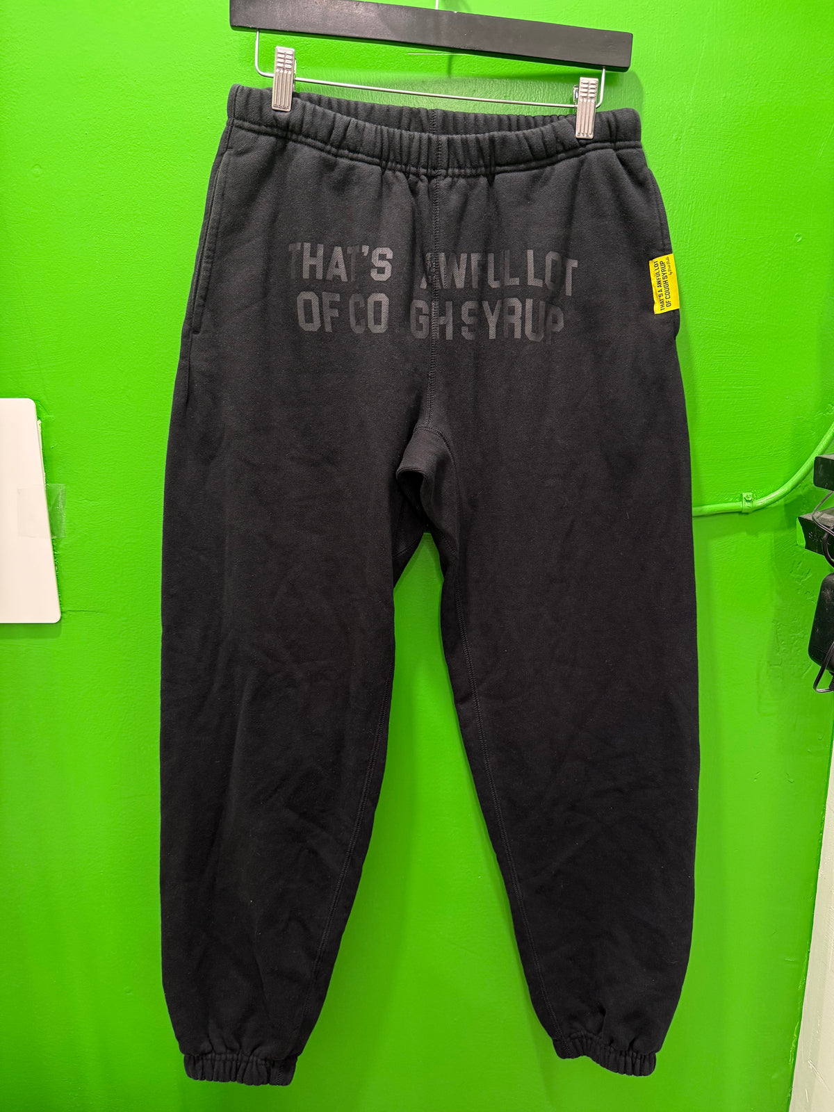 Awful lotta cough syrup Black sweats sz S