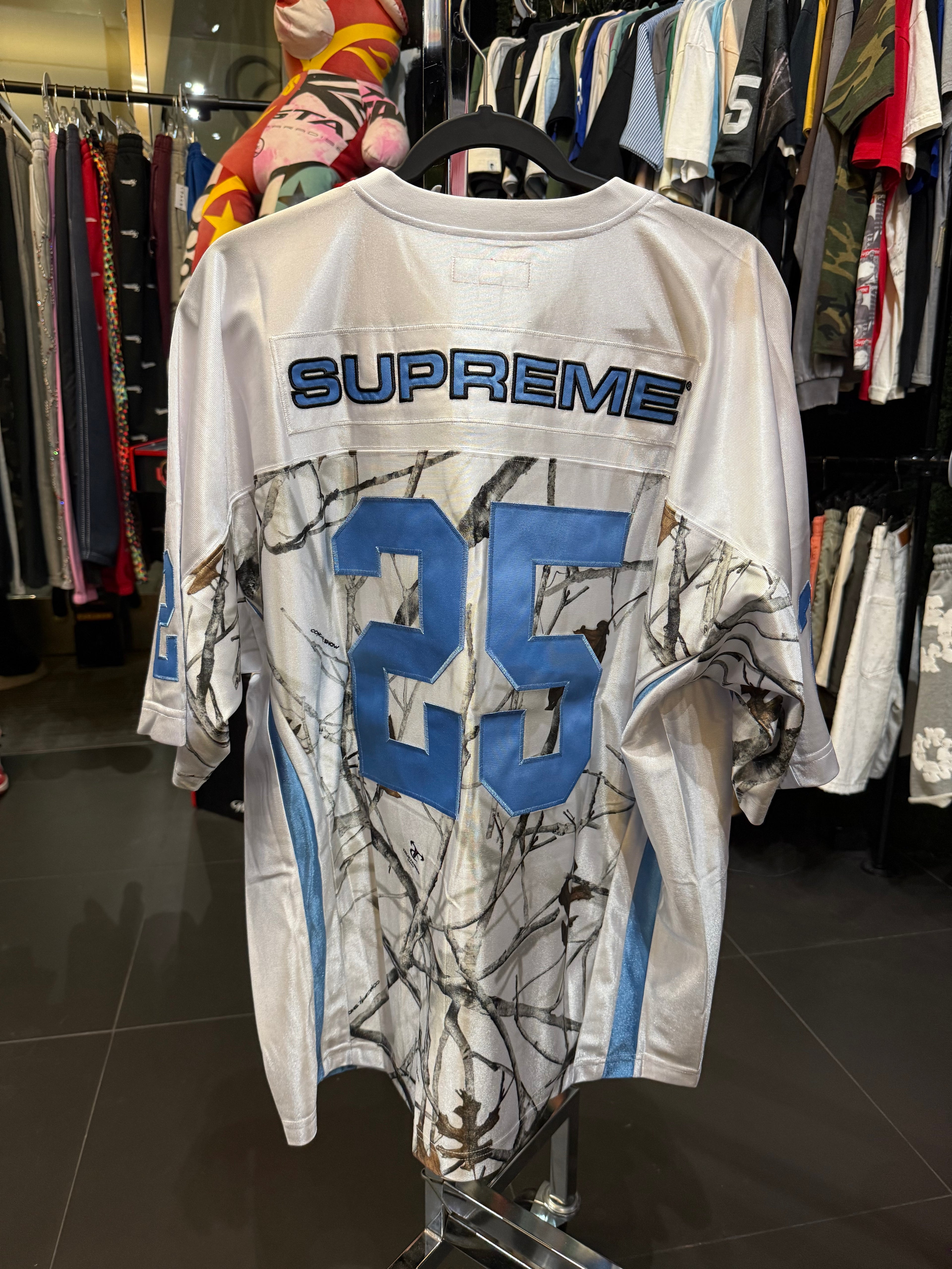 Supreme breast cancer football jersey