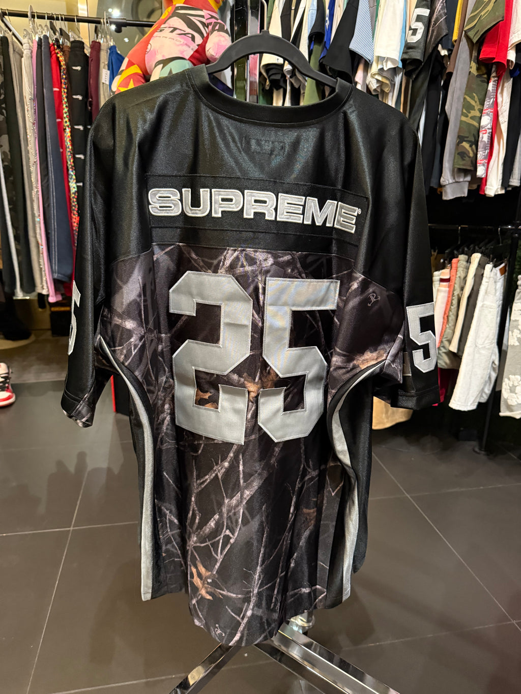 Supreme breast cancer football jersey