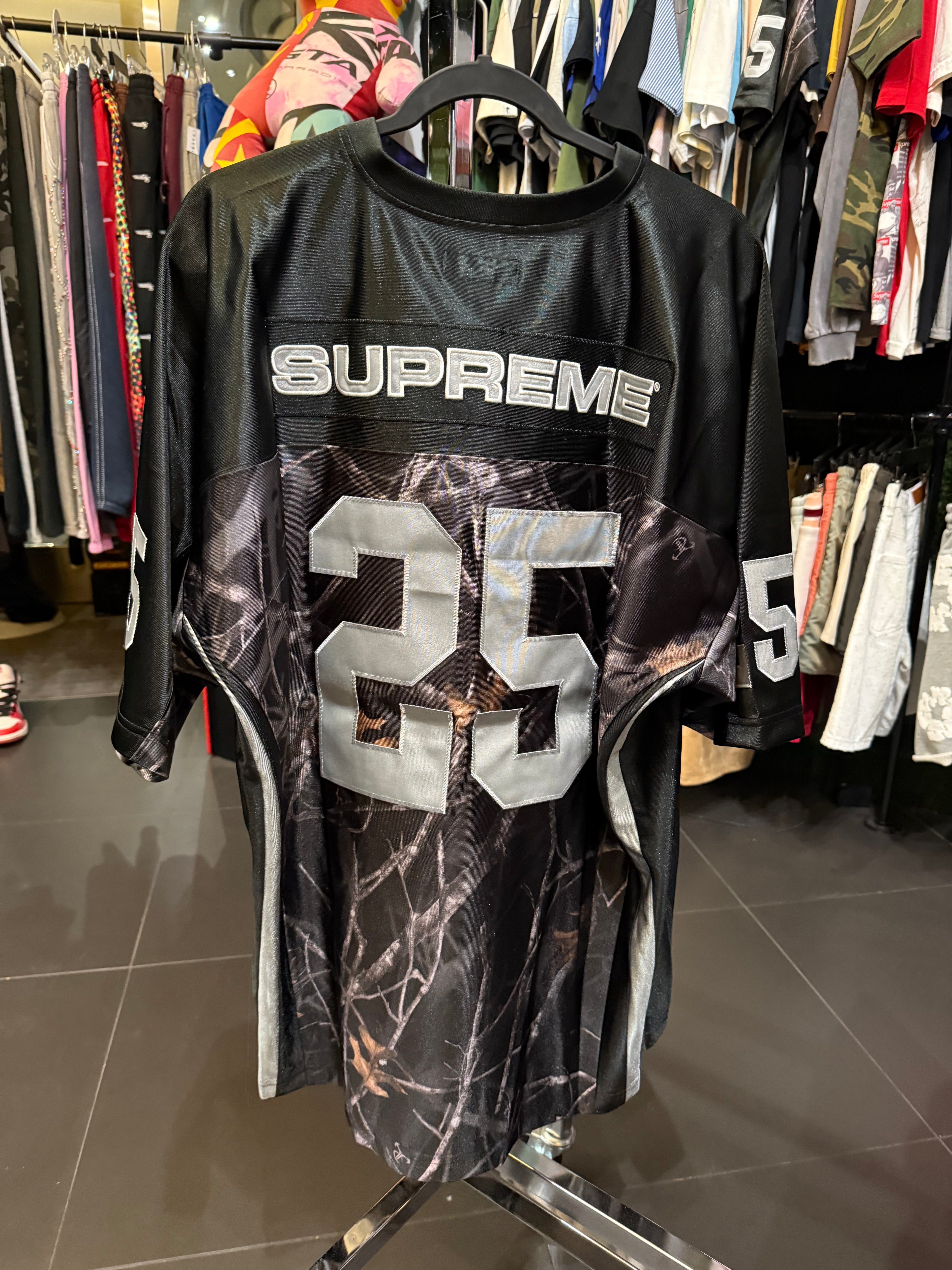 Supreme breast cancer football jersey