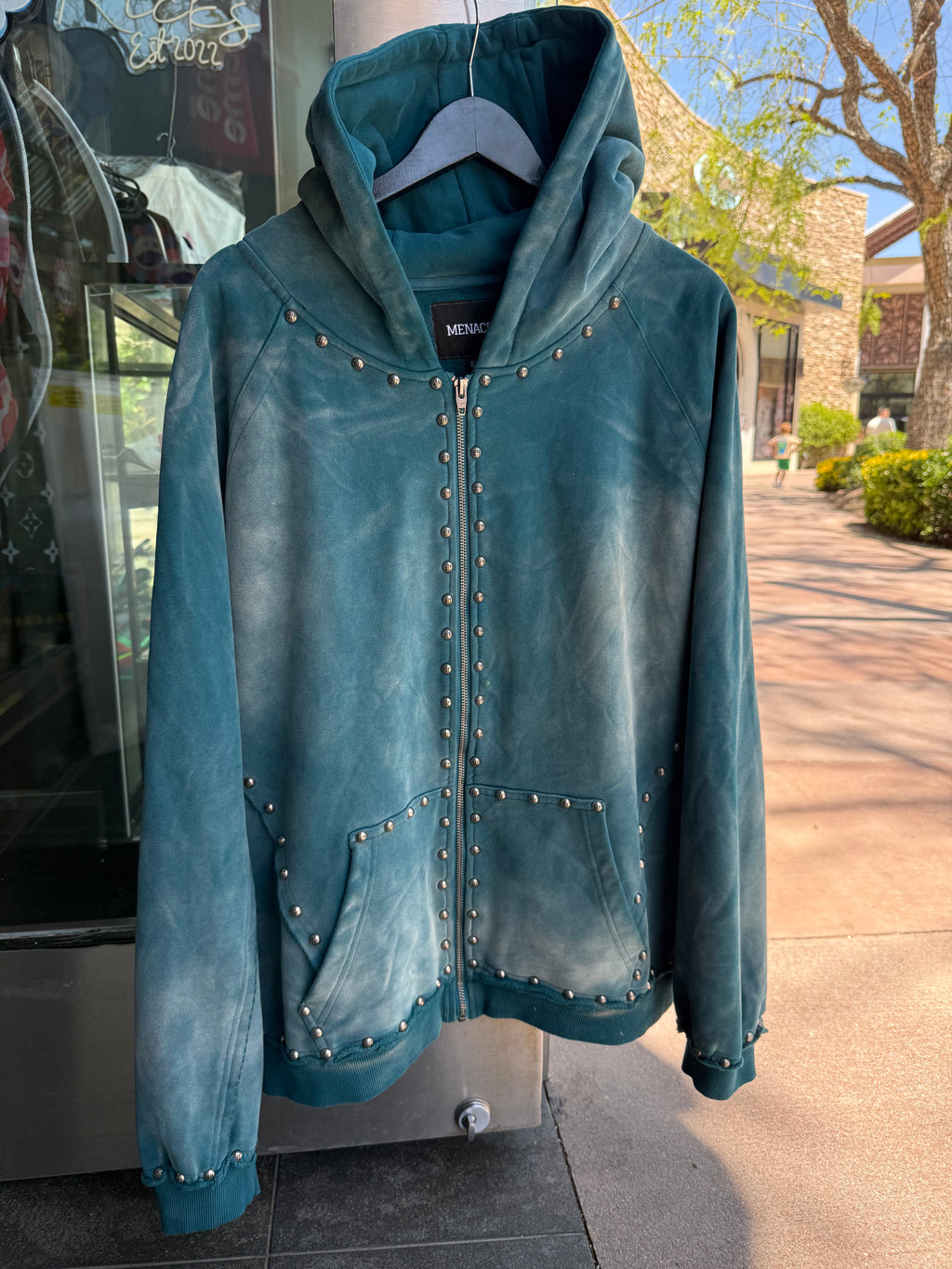 Menace studded zip up