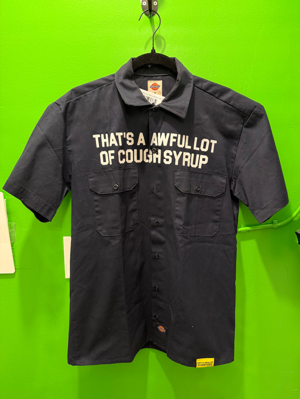 Awful lotta cough syrup navy button up