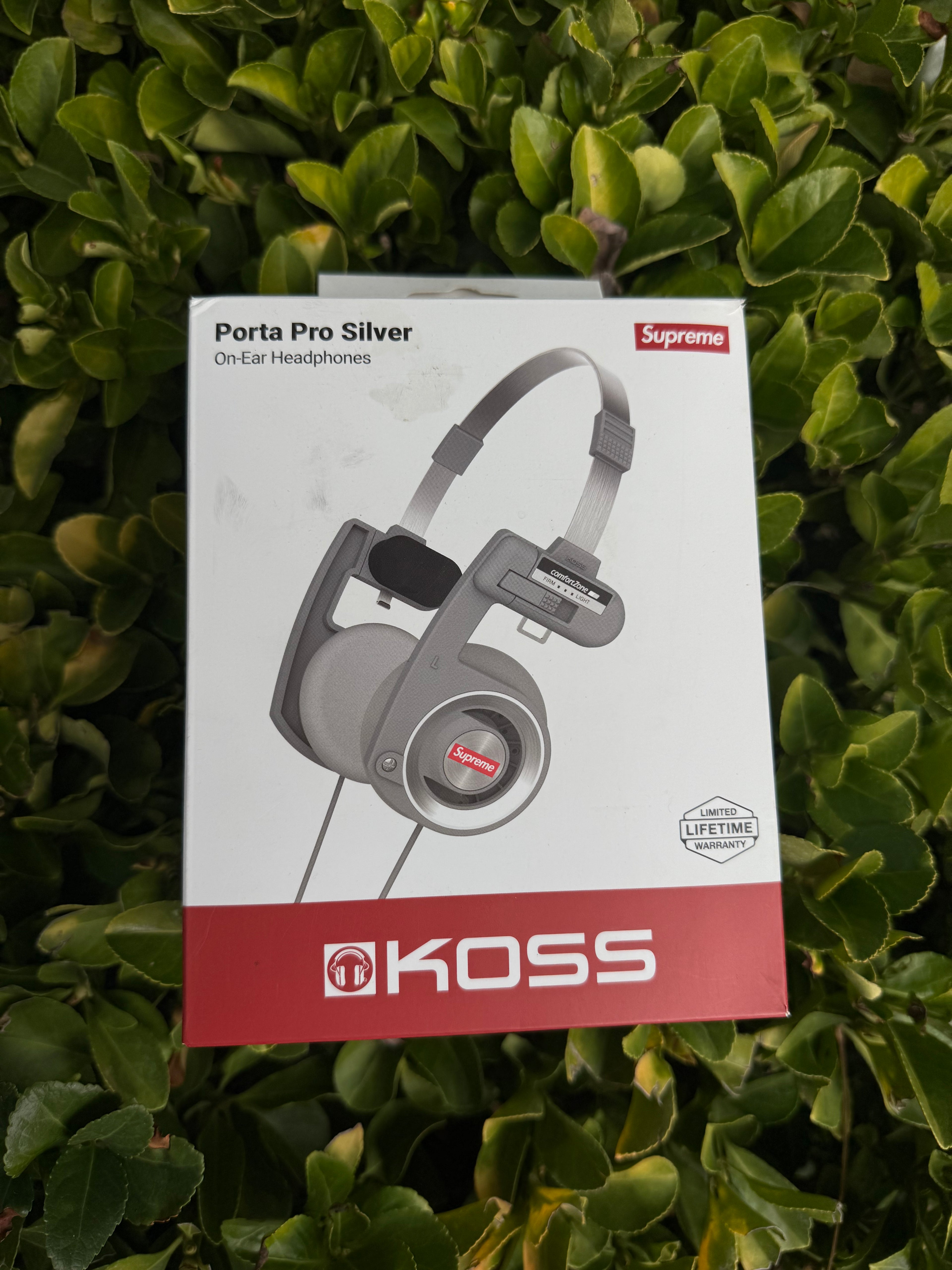 Supreme headphones silver