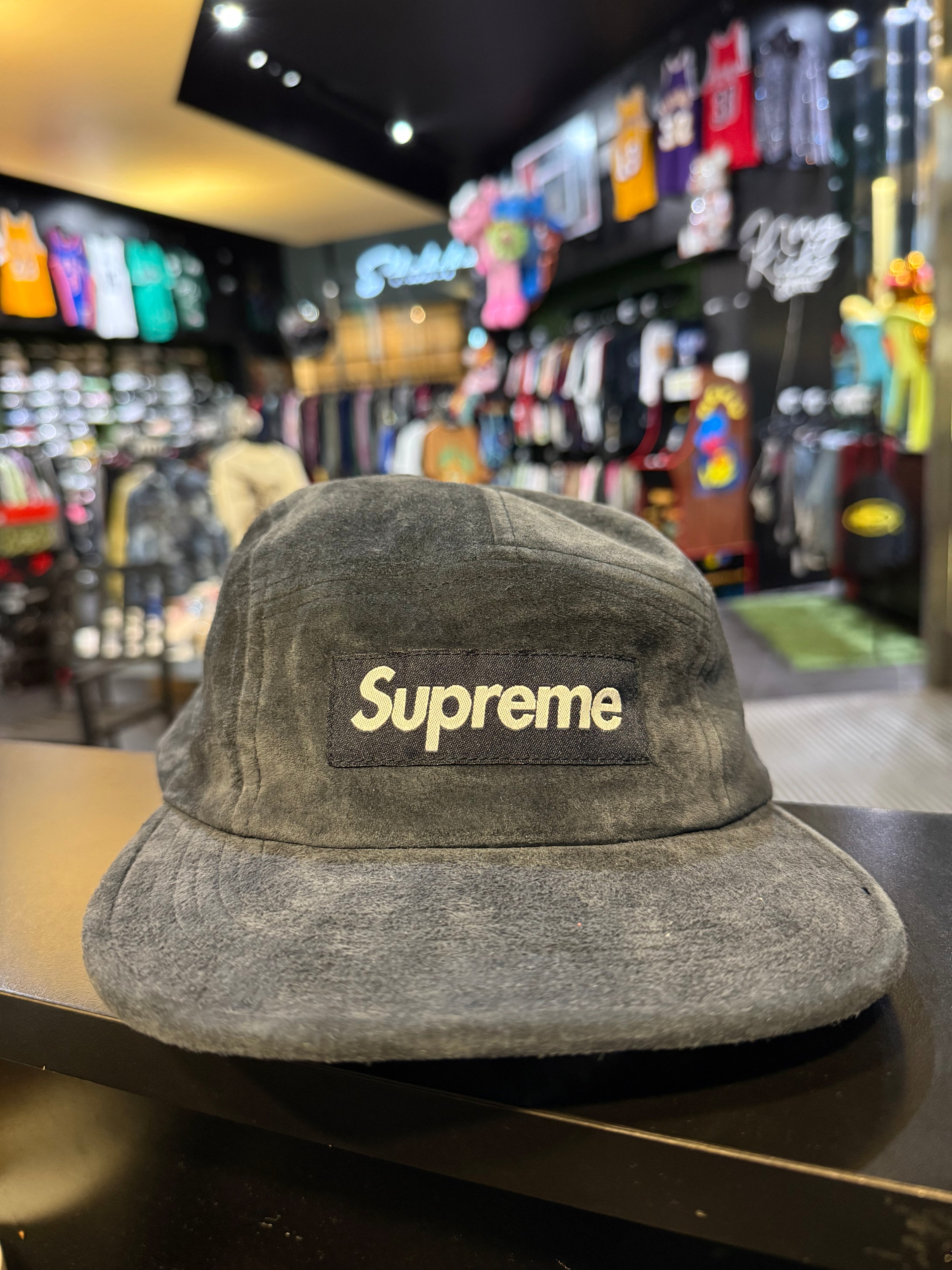 Supreme suede camp hat