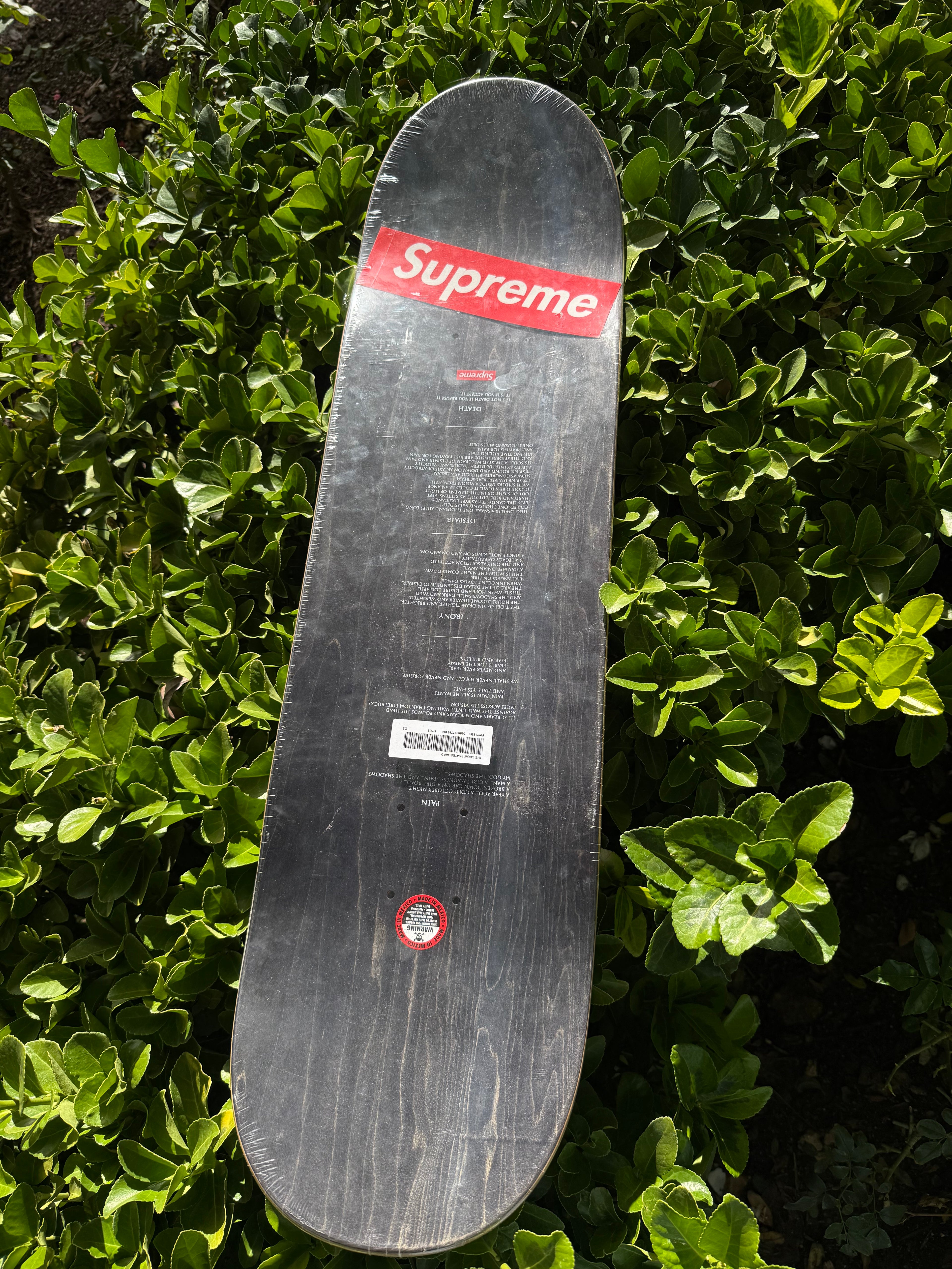 Supreme the crow skateboard