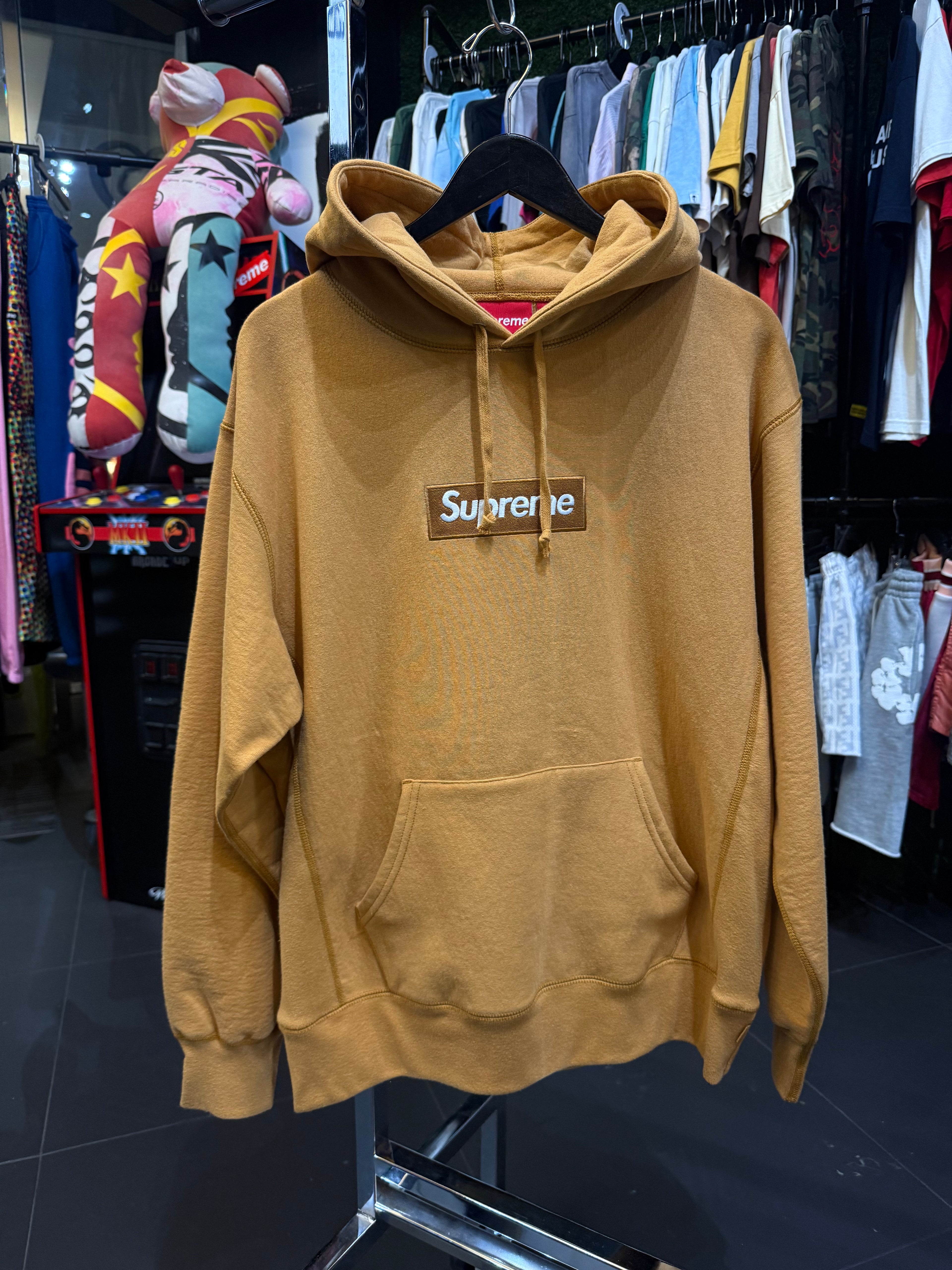 Supreme tan box logo