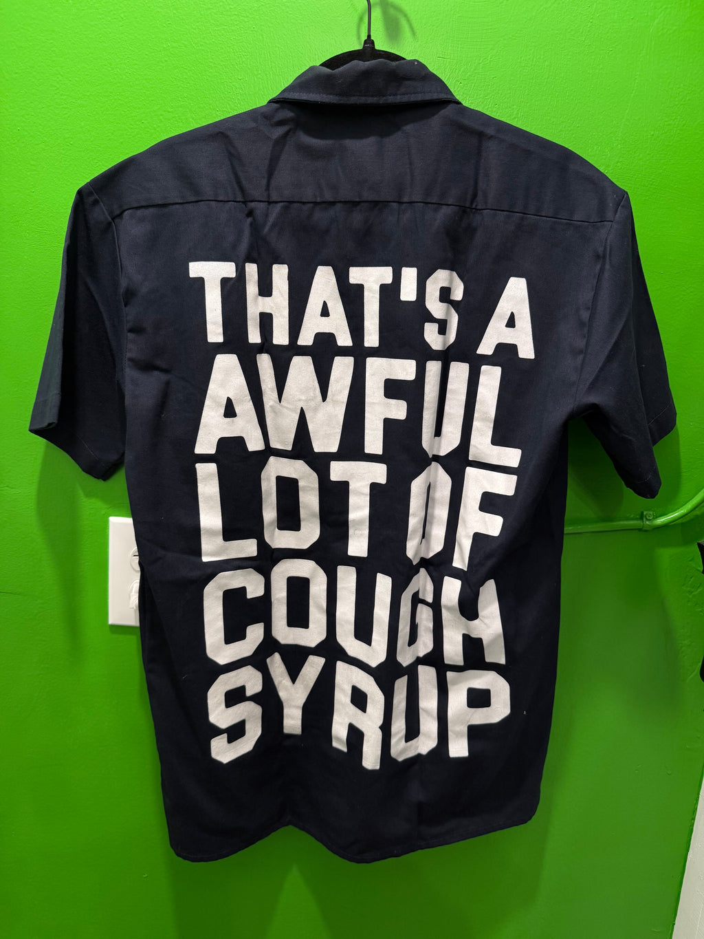 Awful lotta cough syrup navy button up