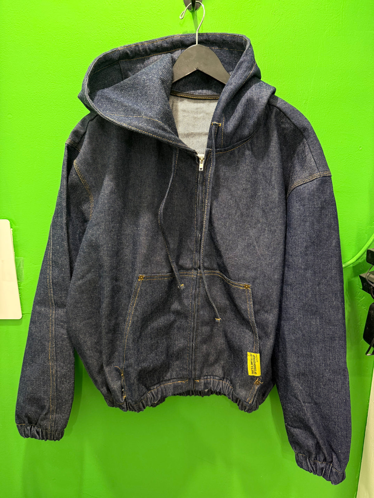 Awful lotta cough syrup heavy duty Jean jacket