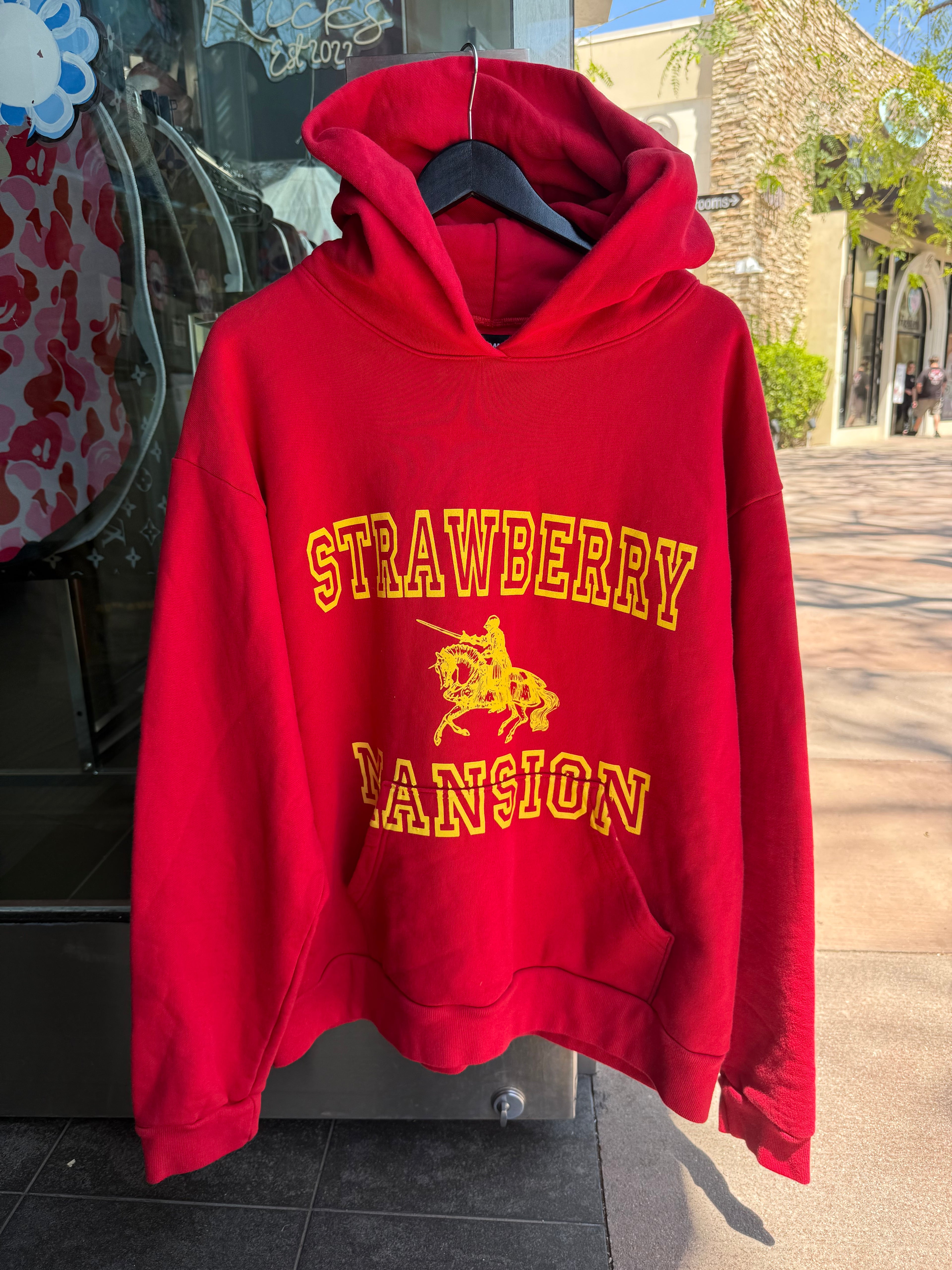Red strawberry pull over