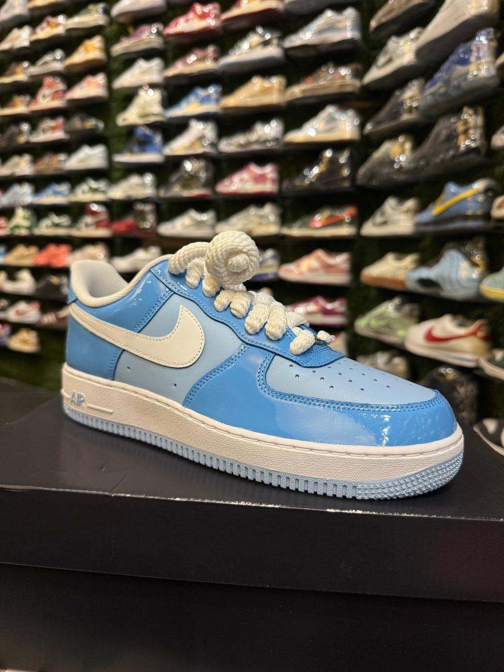 Nike Air Force physic blue patent