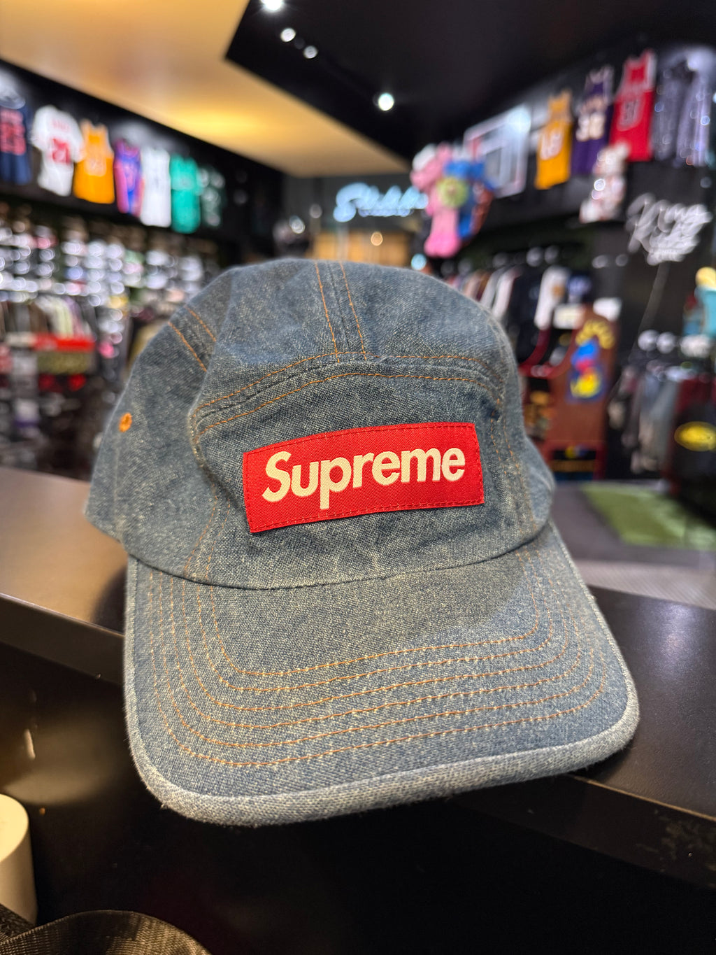 Supreme denim camp strap back