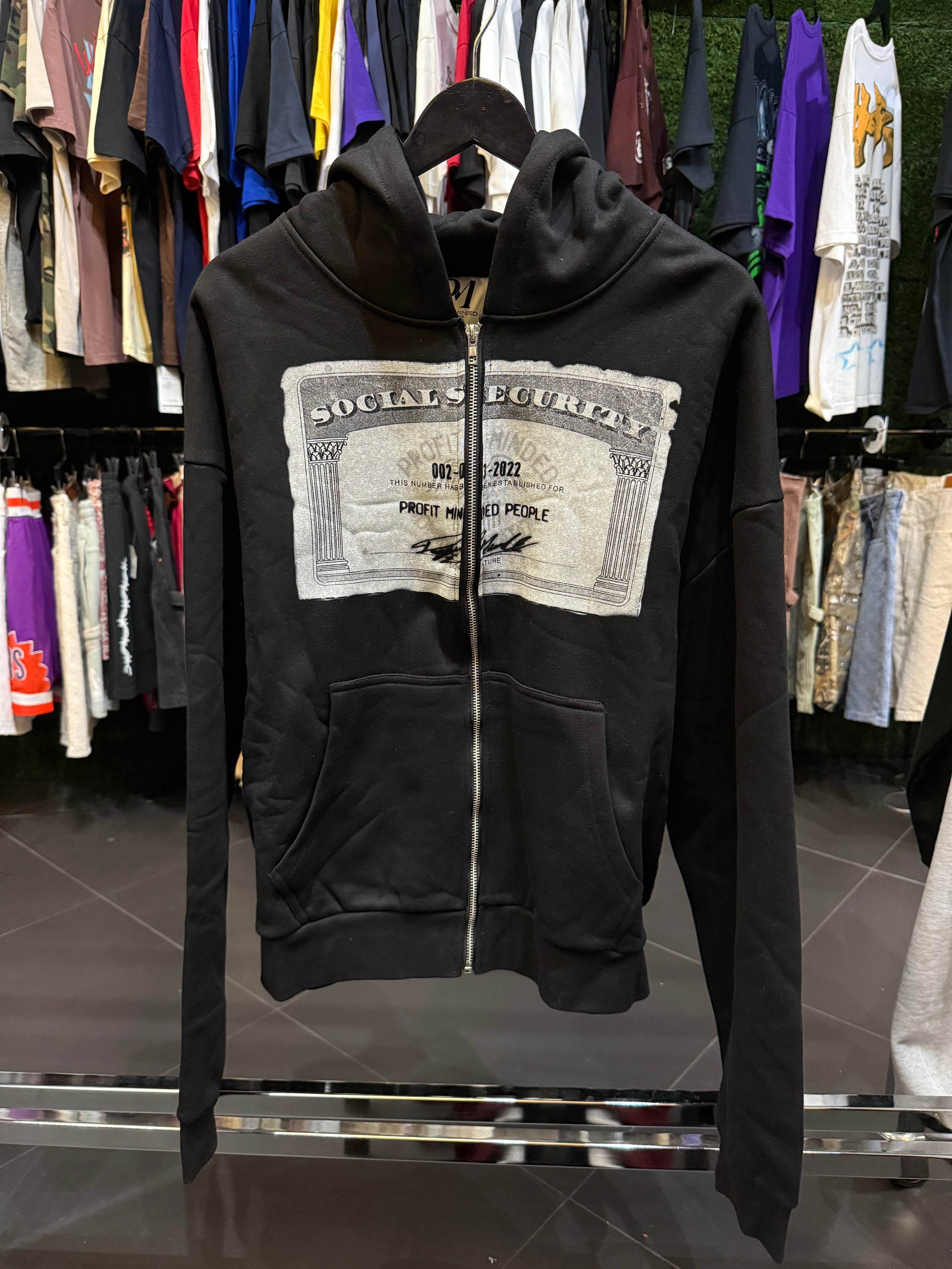 Profit minded black zip