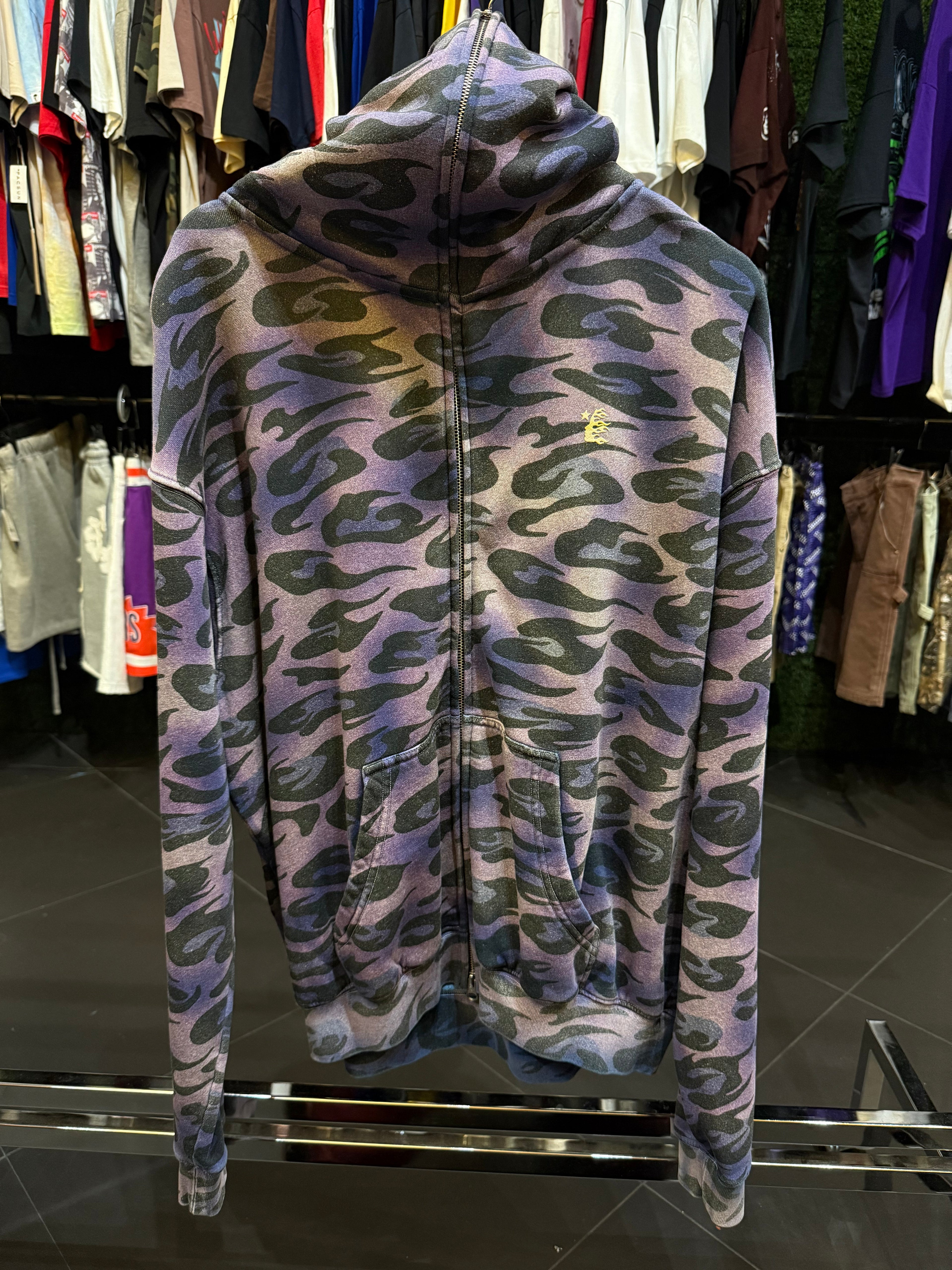 Hellstar purple cheetah zip up
