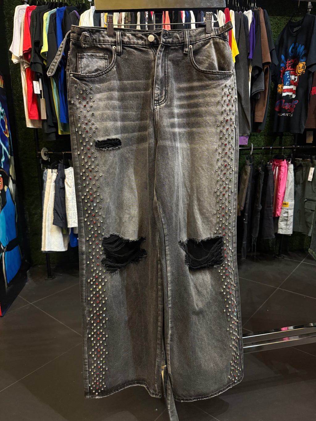 HMDD rhinestone denim