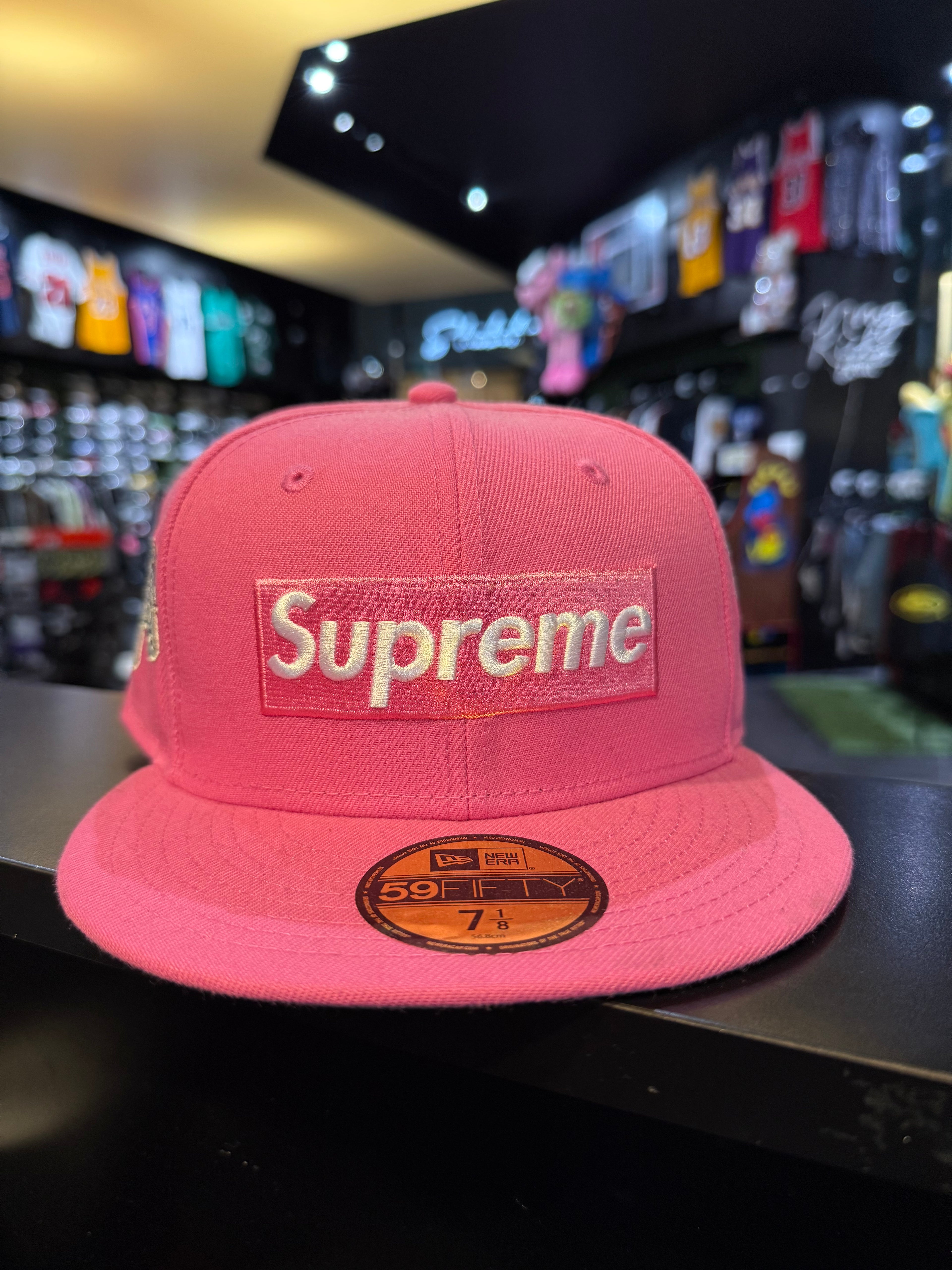 Supreme pink jersey box logo fitted