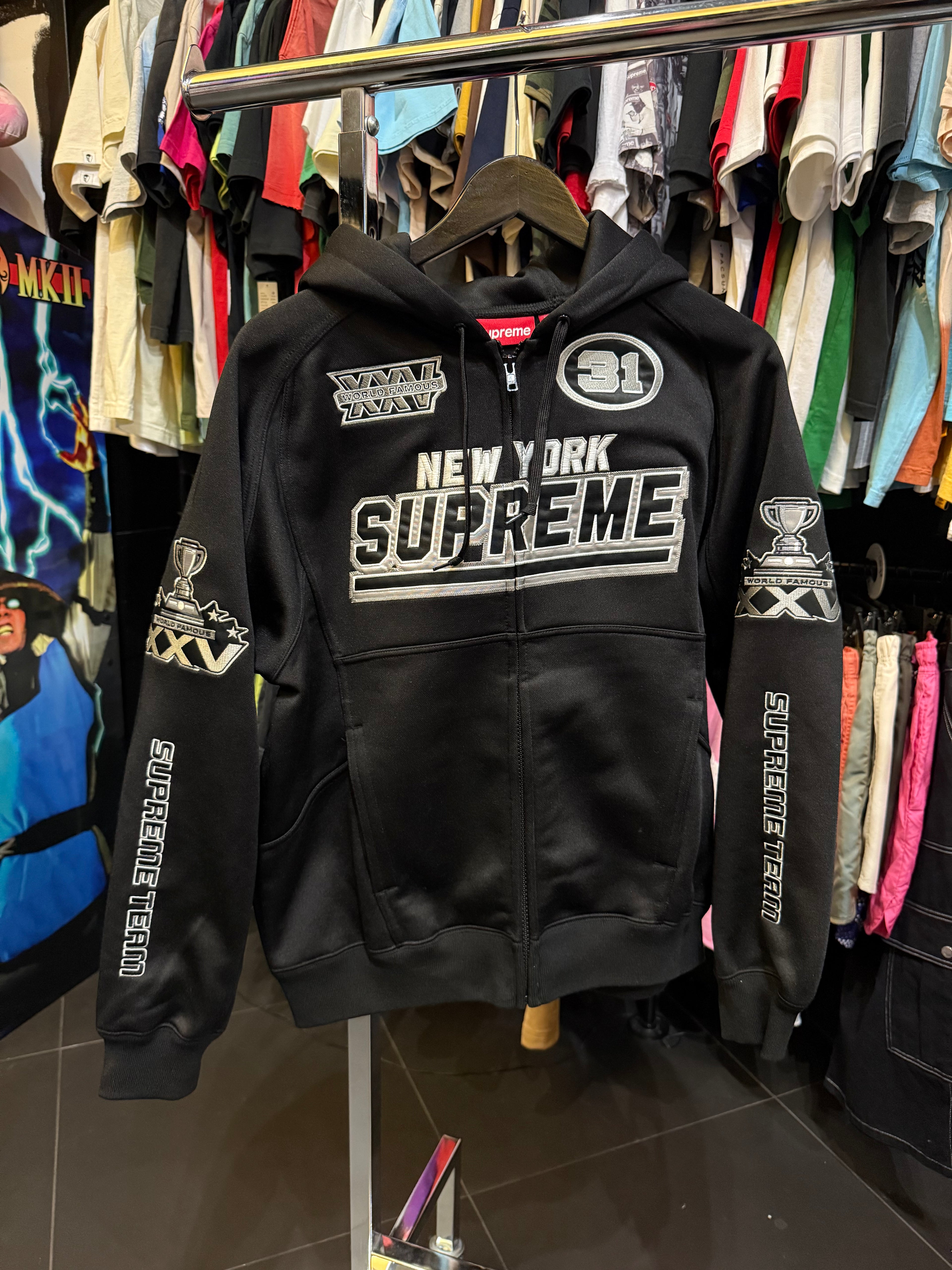 Supreme football zip up