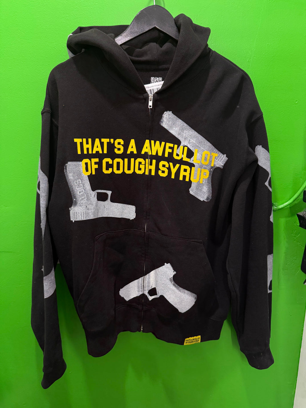 Awful lotta cough syrup black and yellow Glock zip