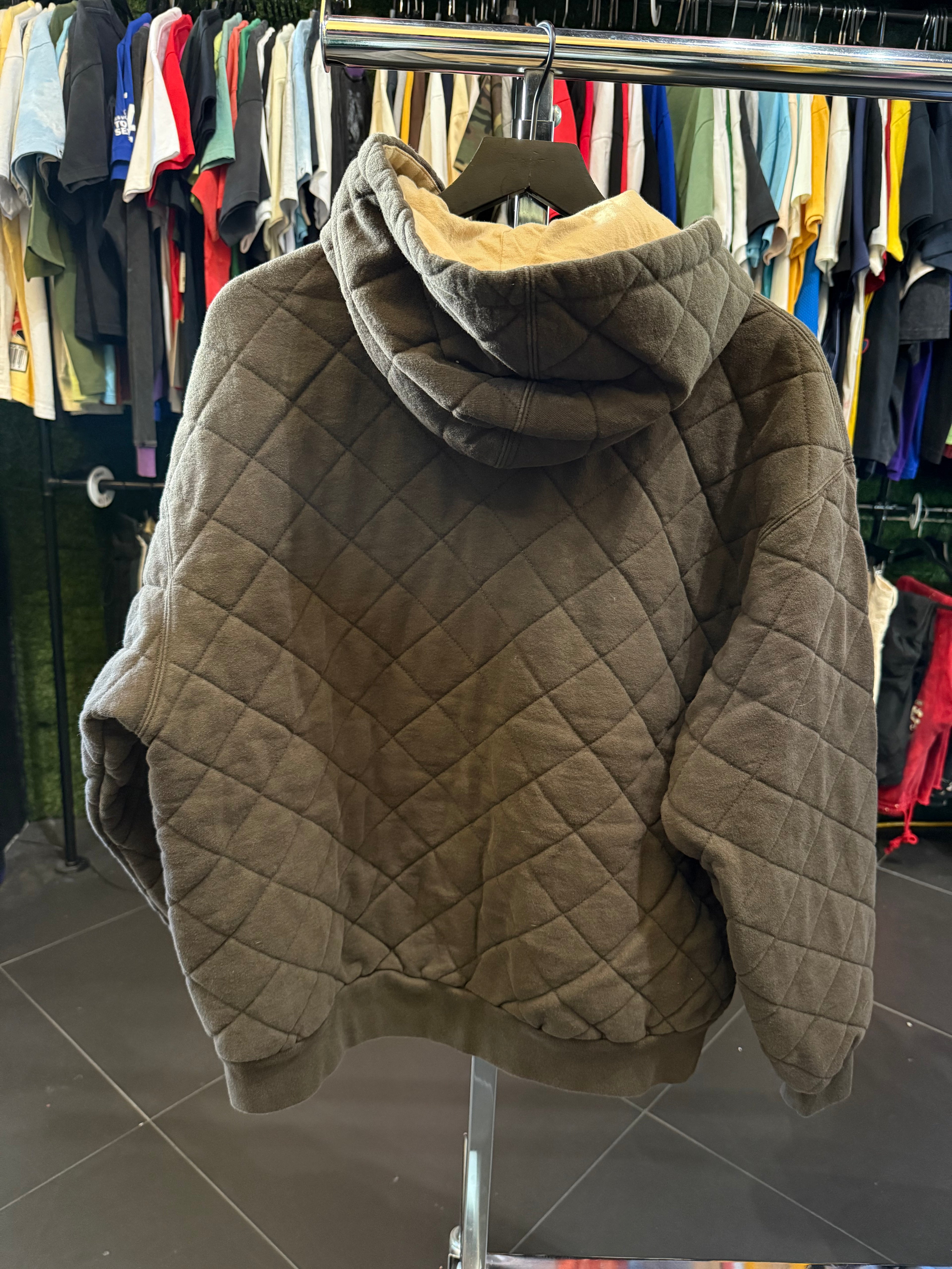 Supreme quilted zip up brown