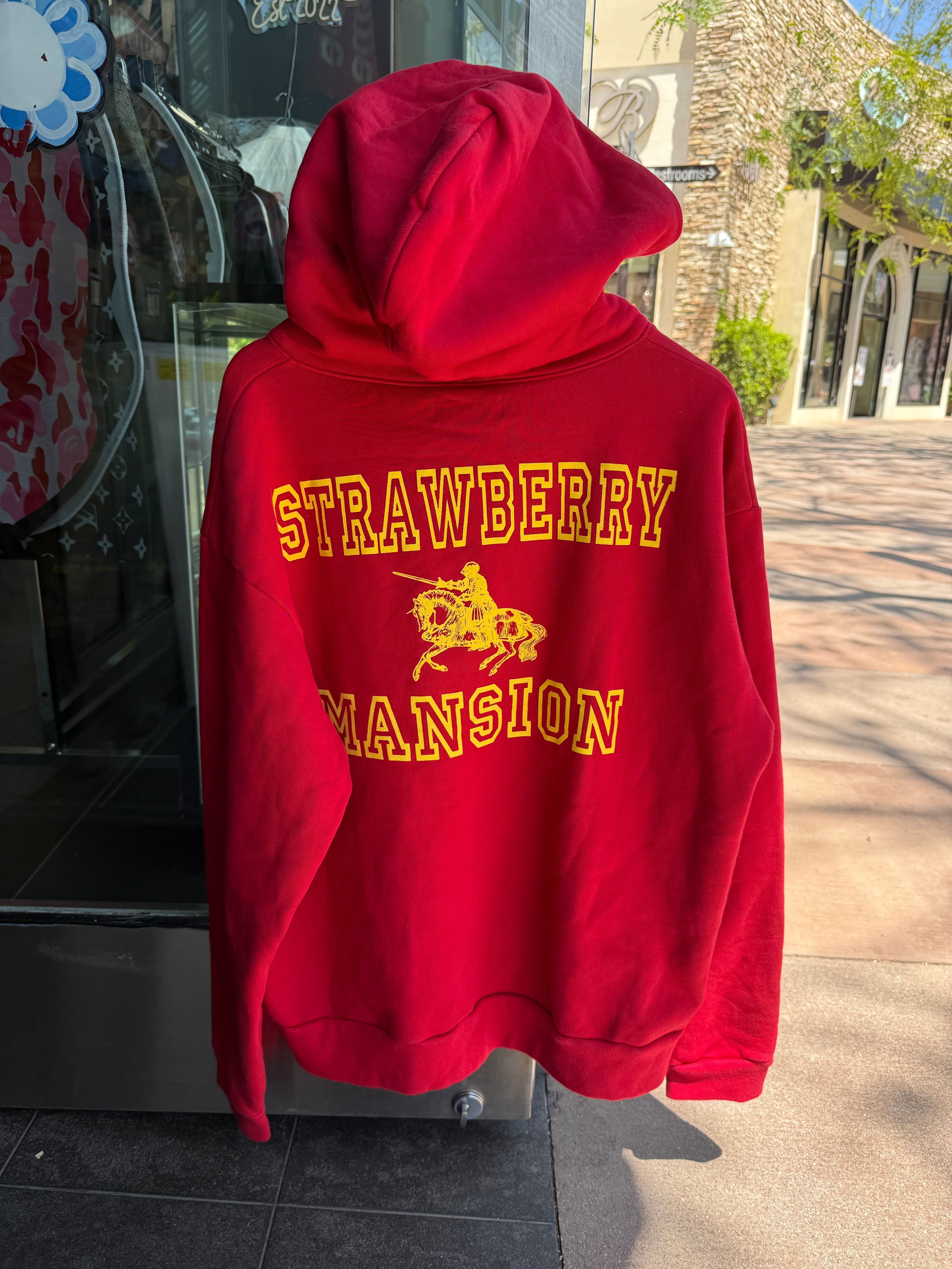 Red strawberry pull over