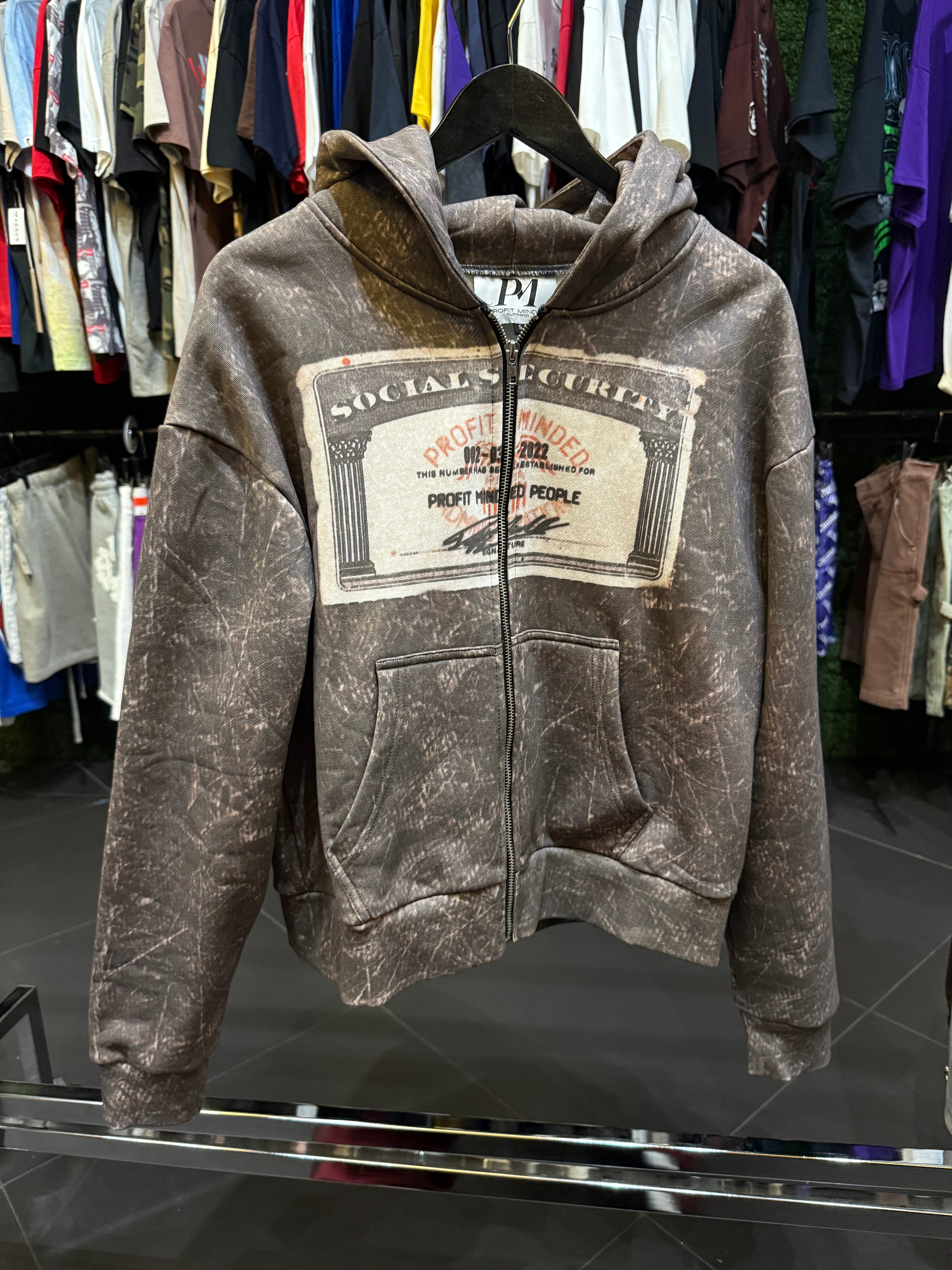 Profit minded zip up