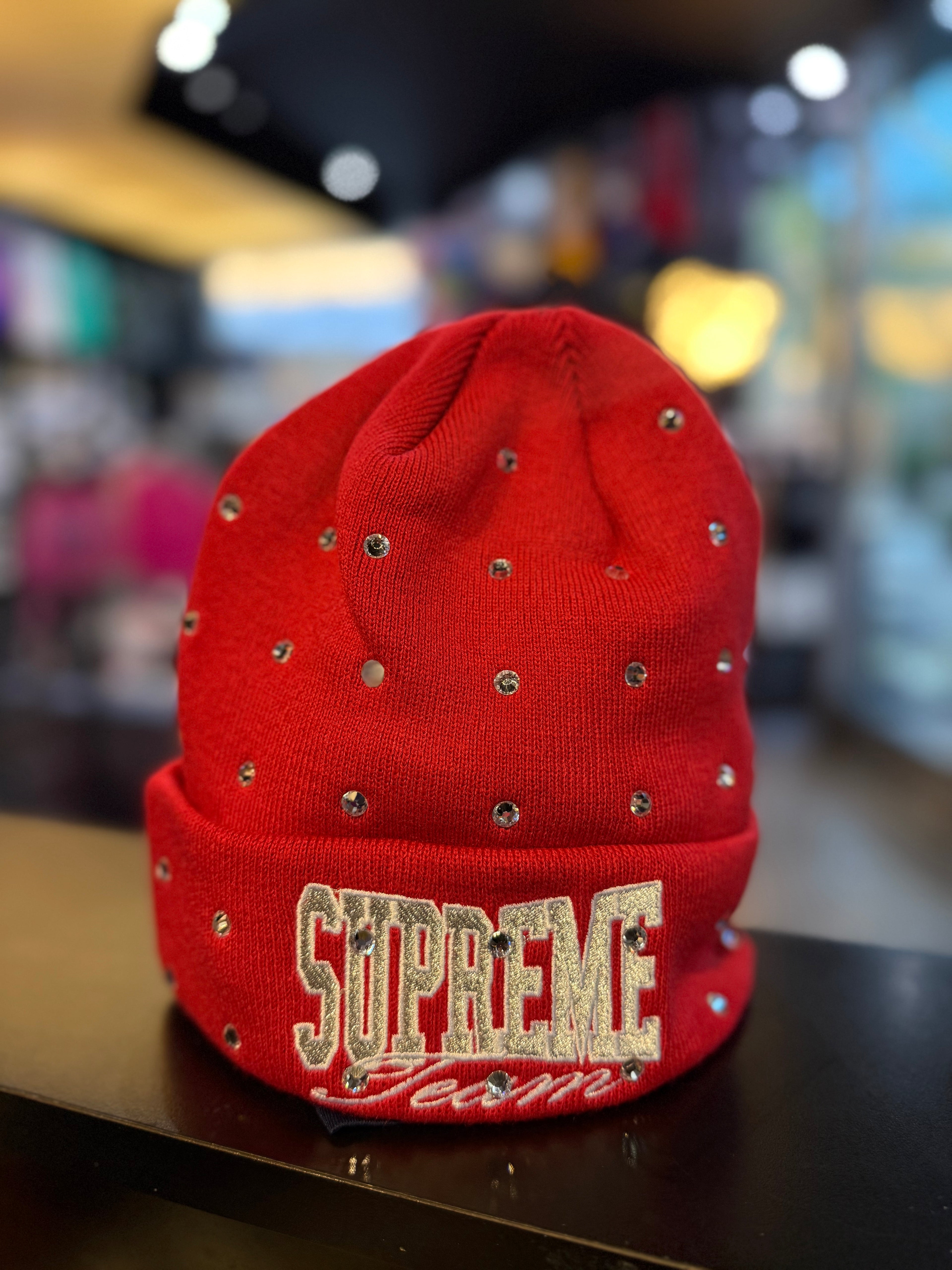 Supreme new era rhinestone beanie