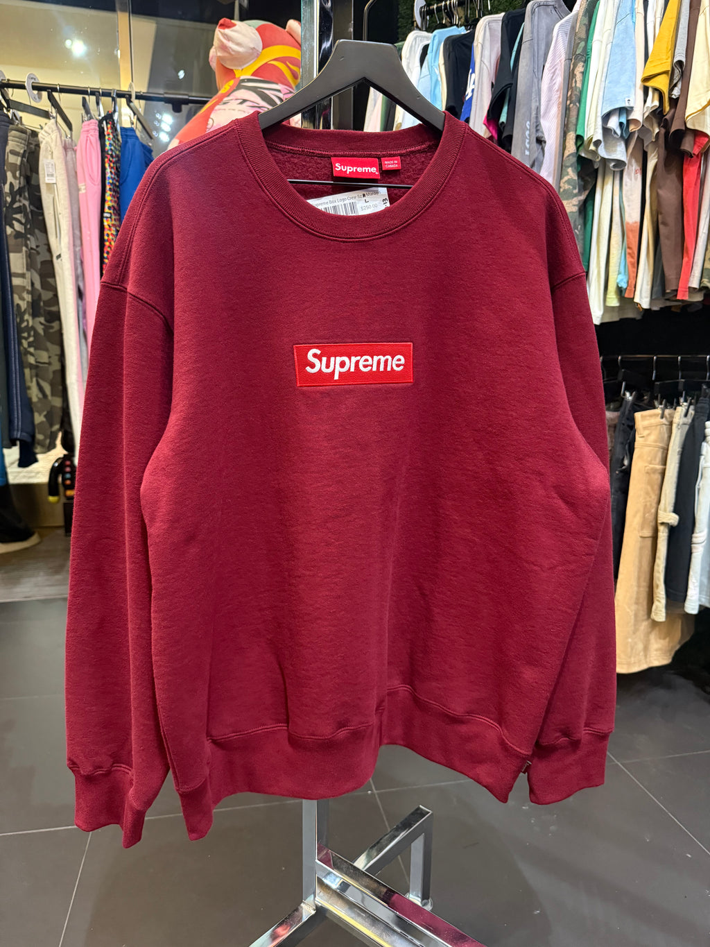Supreme burgundy box logo