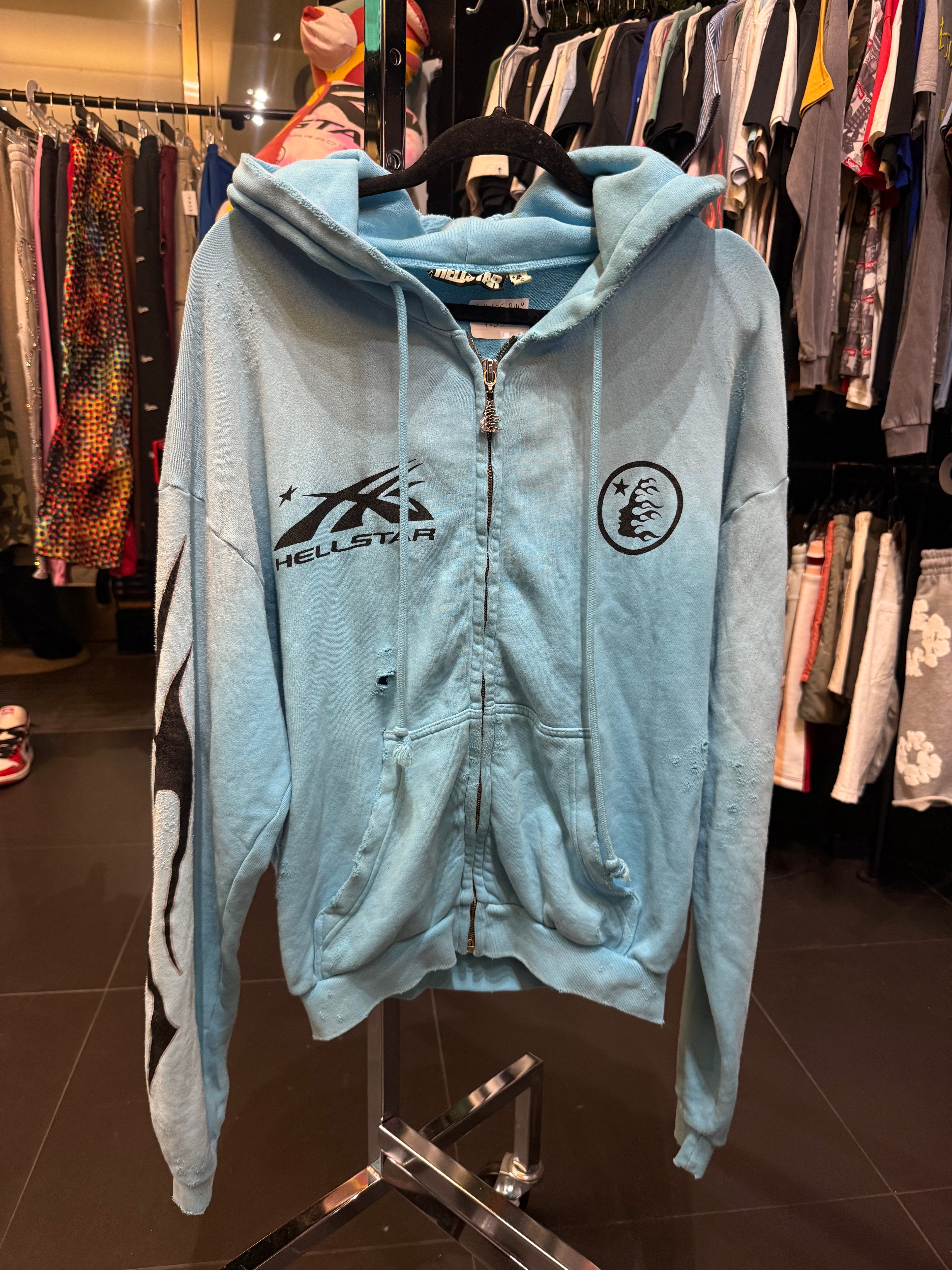 Hellstar distressed studios zip up
