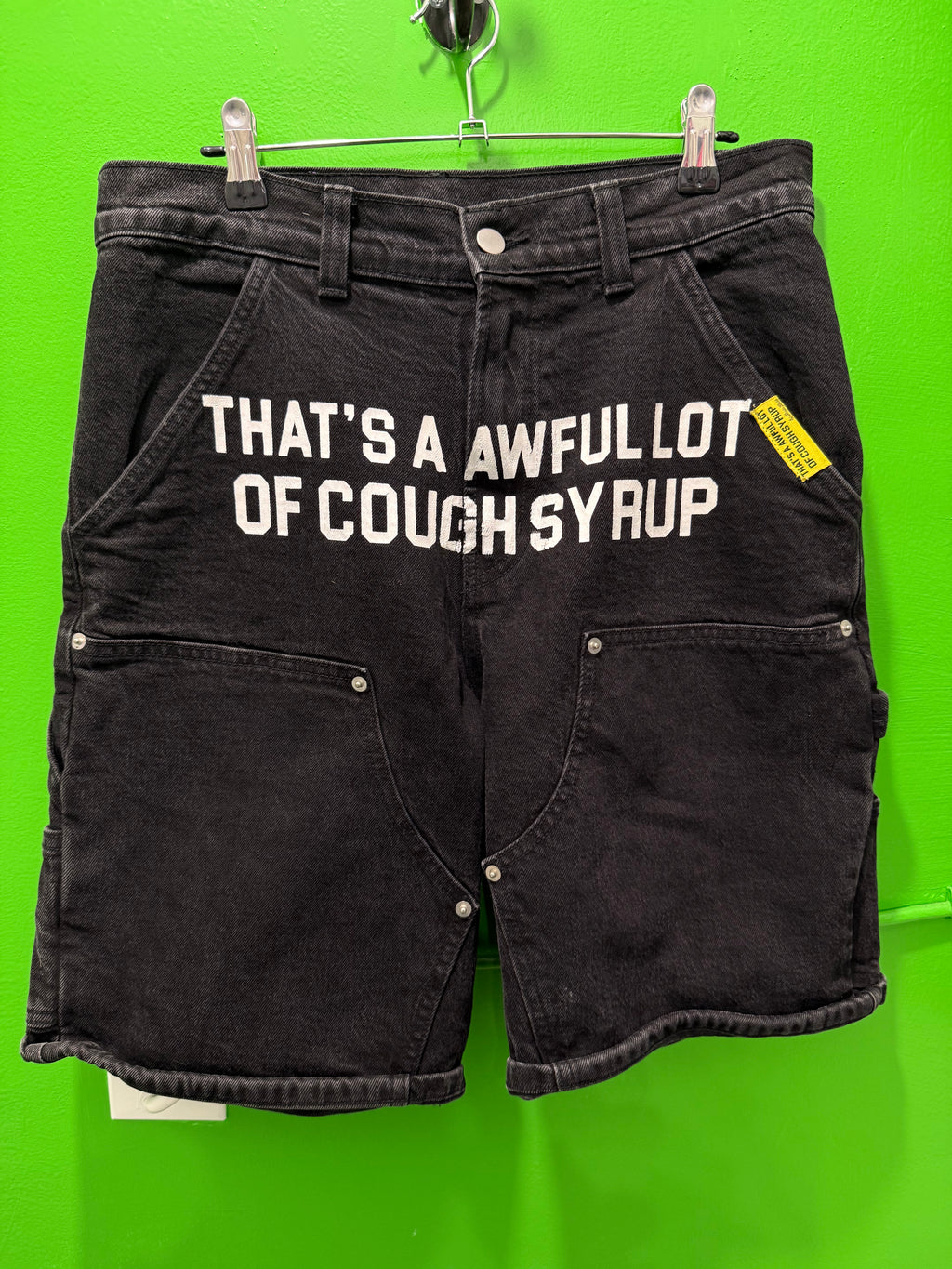 Awful lotta cough syrup black Jean shorts