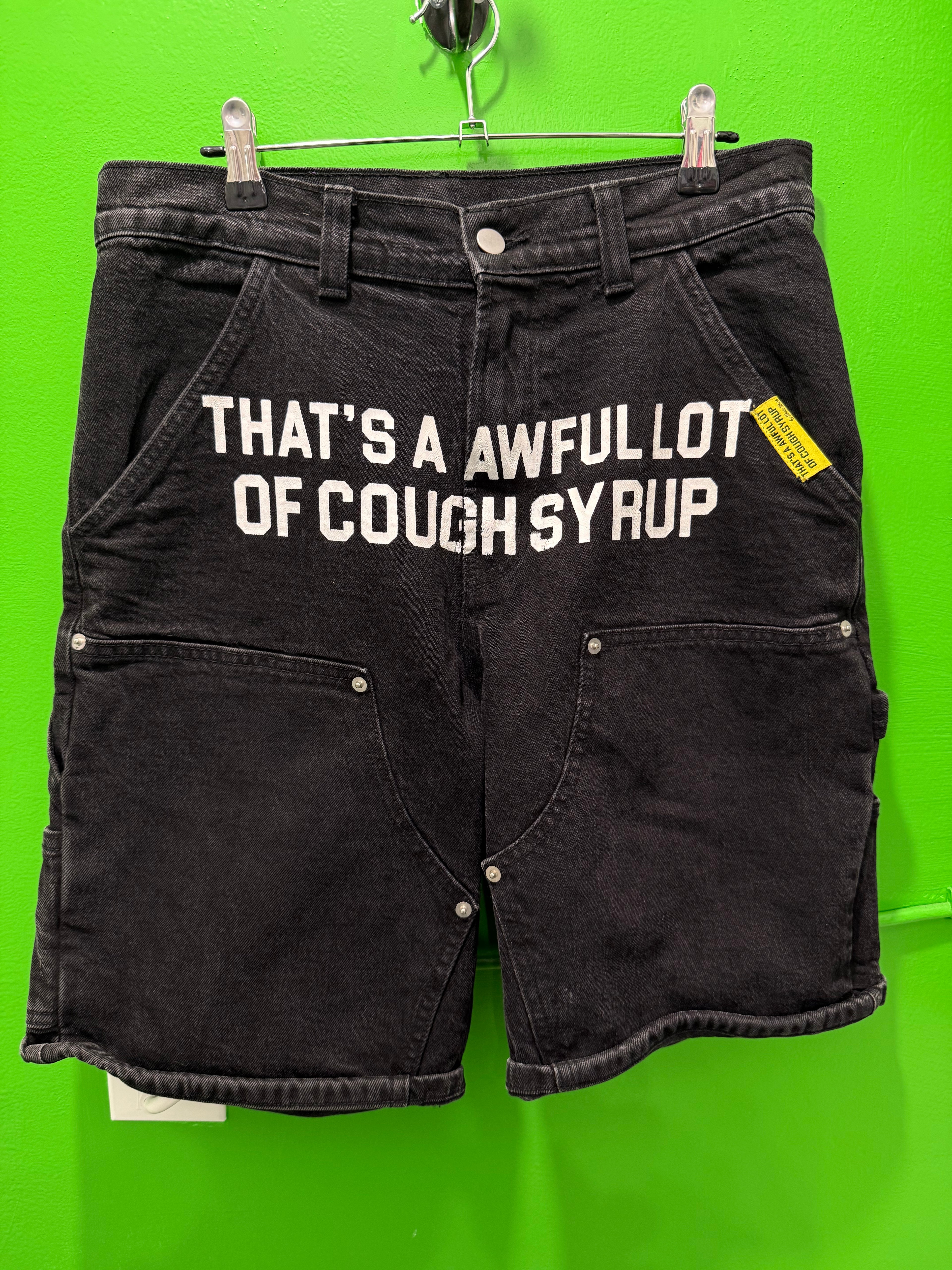Awful lotta cough syrup black Jean shorts