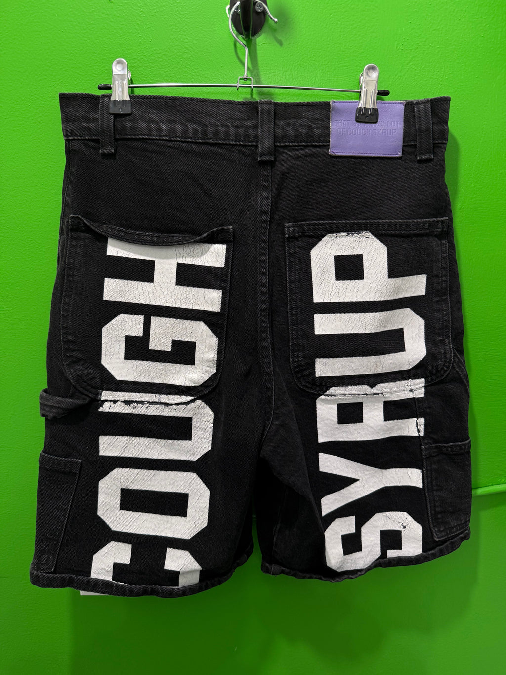 Awful lotta cough syrup black Jean shorts