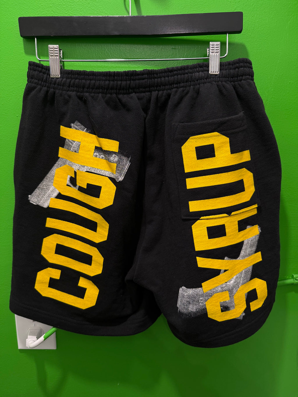 Awful lotta cough syrup Glock shorts yellow and black
