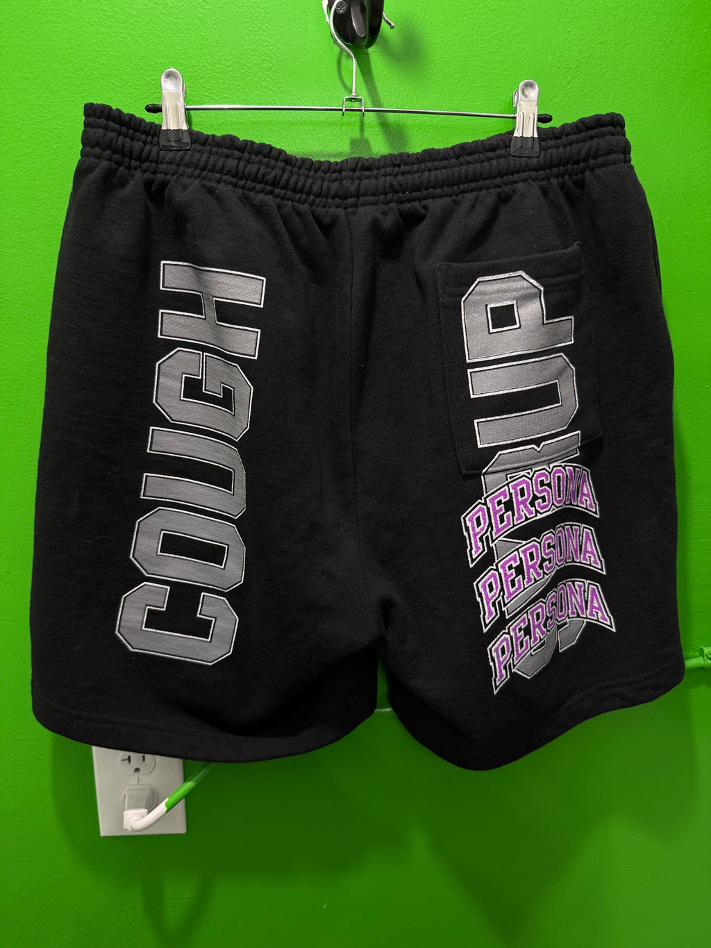 Awful lotta cough syrup skull black and purple shorts