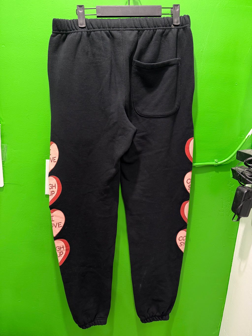 Awful lotta cough syrup heart sweatpants